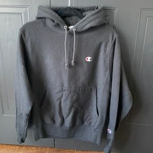 Black Champion Reverse Weave Full Length Hoodie
